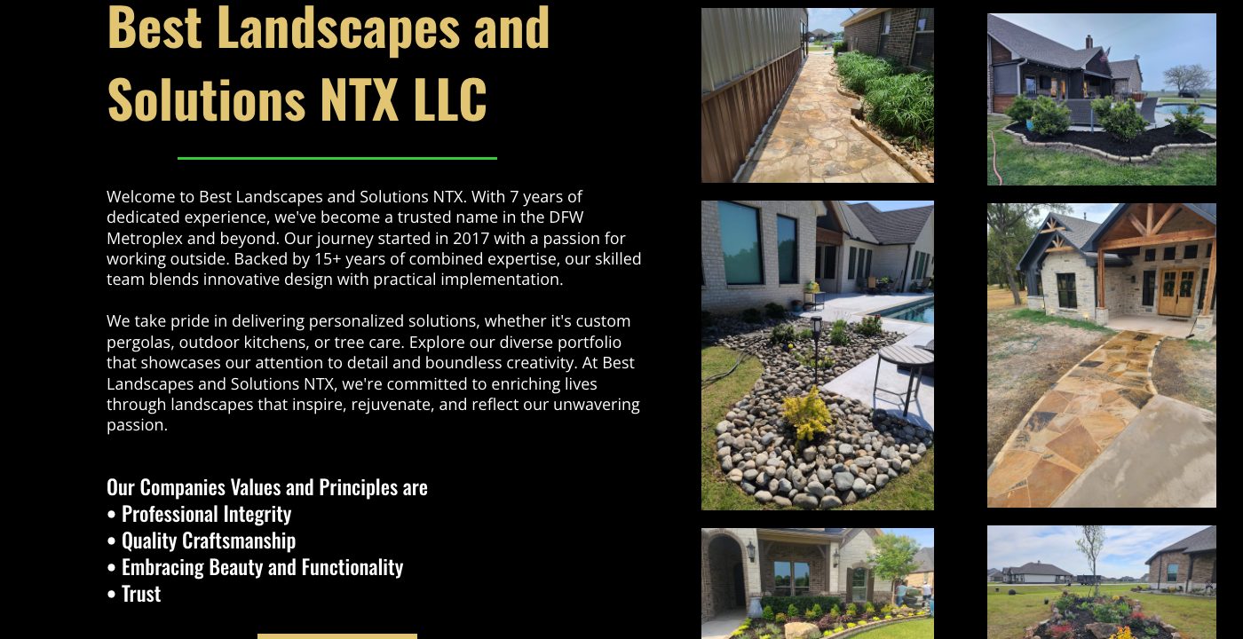 Best Landscapes NTX website section