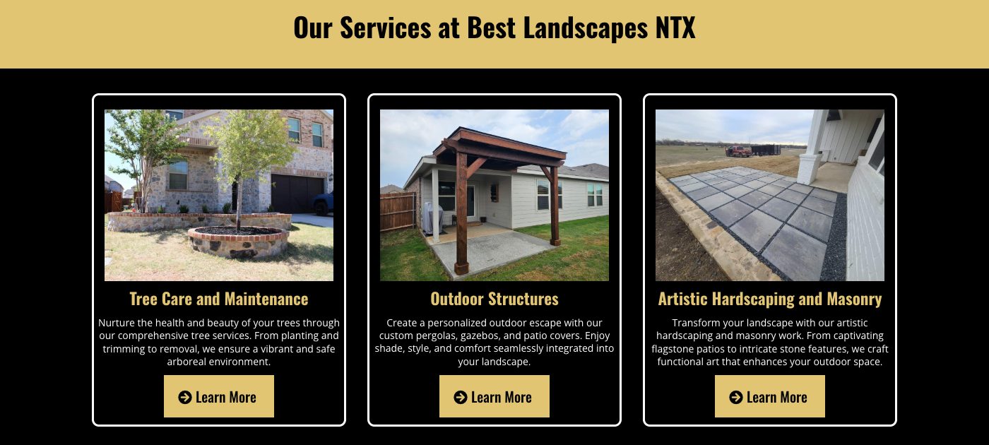Best Landscapes NTX website section
