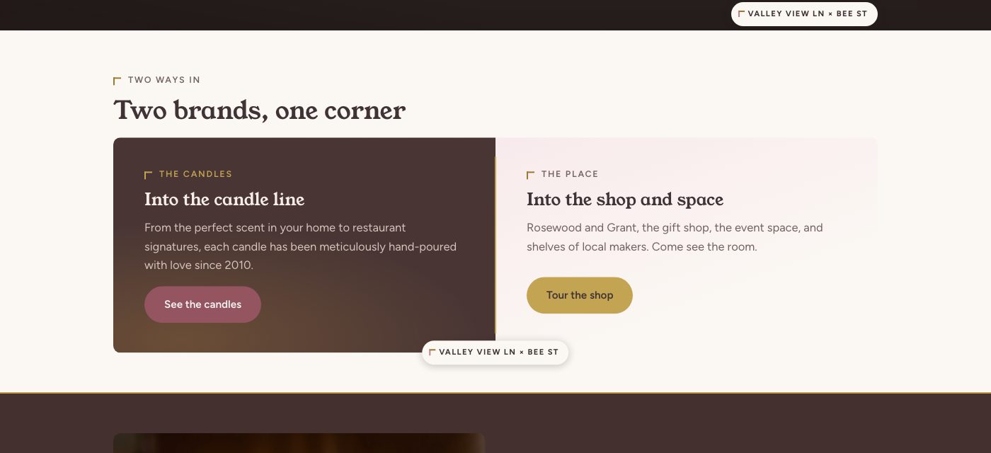 Rosewood and Grant website section