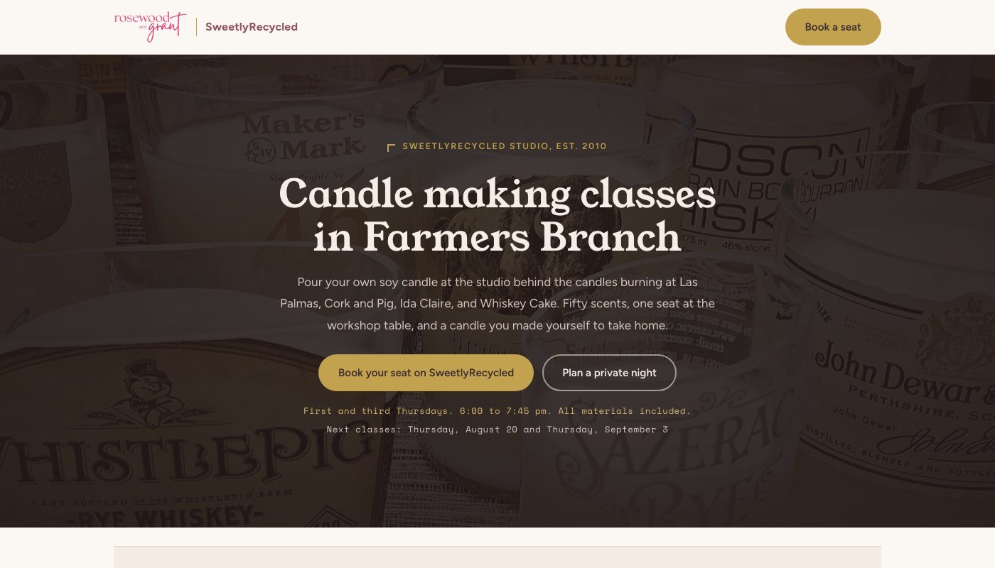 Rosewood and Grant website section